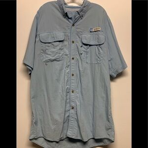 Magellan Outdoors Men's Shirt XL Light Blue Button Up Vented Fishing Shirt